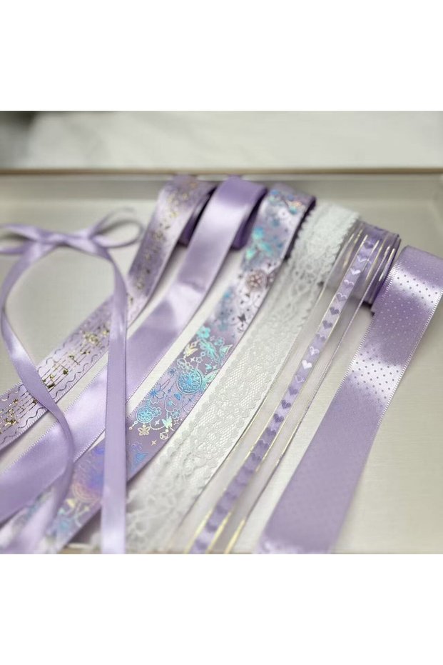 7PC Mix Purple 7PC Mix New Bar Holder Ribbon Ribbon Gumei Badge DIY Handmade Materials Support Bow P