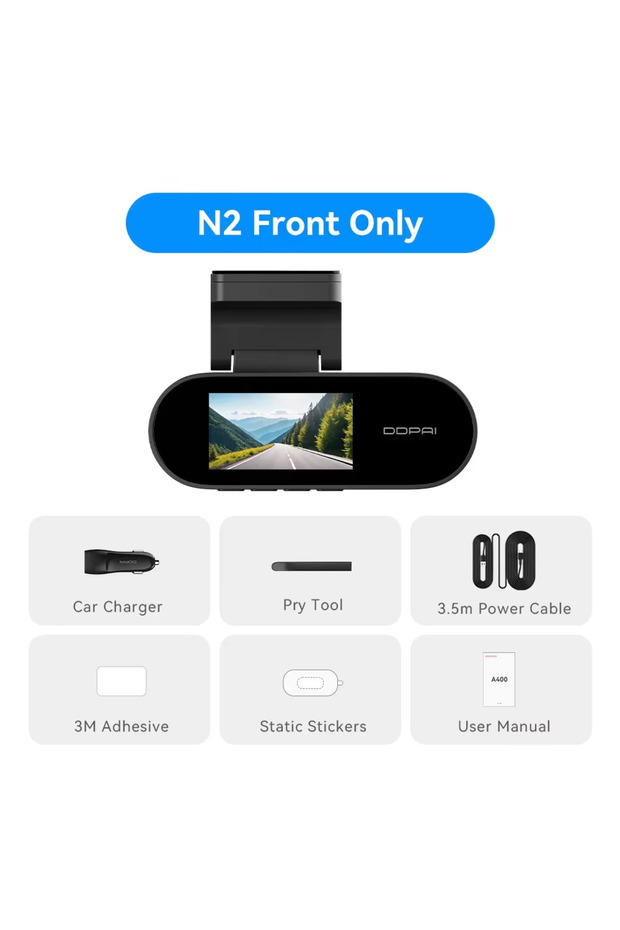 1-Channel DDPAI N2 Dash Cam 2K Night Vision 24H Parking Monitor ADAS WiFi APP Control Car DVR Car Ca