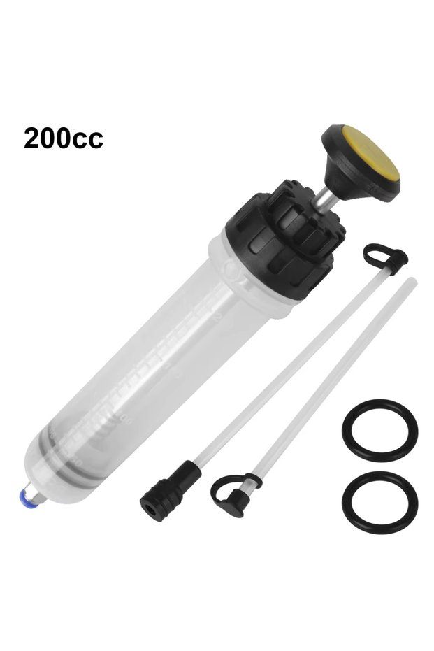 Black 200cc Car Oil Change Brake Bleeder Fluid Pump Extractor Filling Syringe Bottle Universal Truck