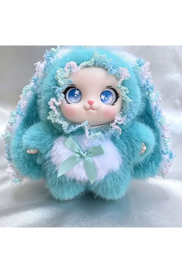 Large yellow lace Cartoon plush lace Lori rabbit doll cute vinyl doll machine pendant accessories gi