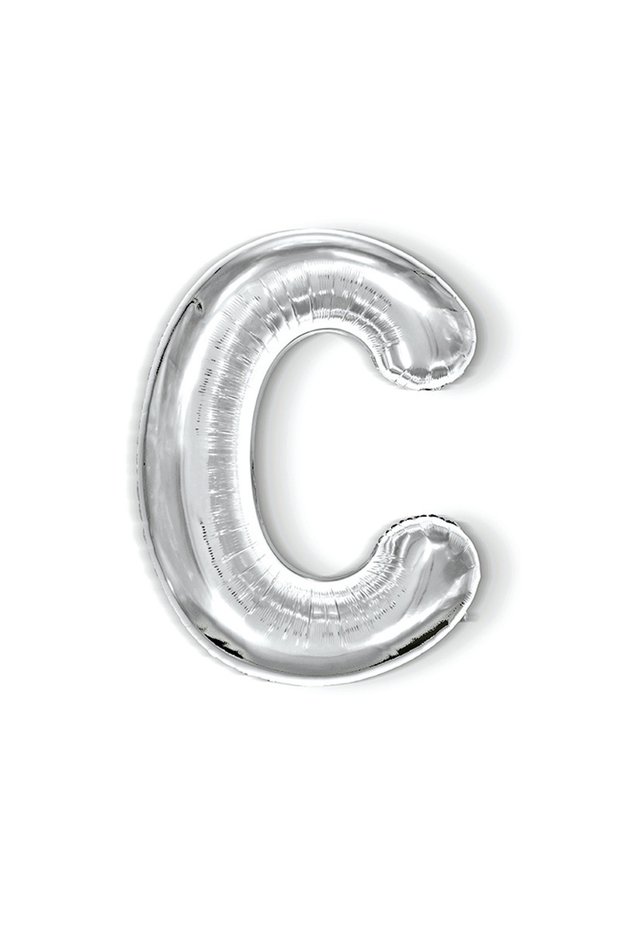 40inch C 40 Inch Large Silver Letter A-Z Balloon, Foil Mylar Letter for Graduation Wedding Birthday