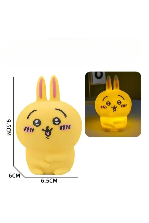 B 1 PCS Chiikawa Anime LED Night Light Hachiware Usagi Rabbit Lamp Bedroom Desktop Decor Birt