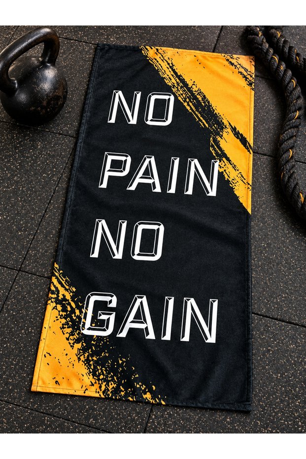 No Pain No Gain Printed Sports Fitness Towel 50X100 cm Cotton Inner Surface High Absorbent Quick Drying Sports Athlete Towel Fitness Training Gym Boxing