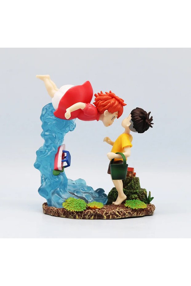 No Box Anime Ponyo On The Cliff Figure Action Figure 15cm Ponyo Meets Sosuke Static Model Orn