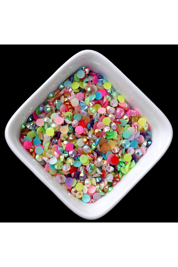 4mm 5000pcs Mixed Color Bulk Wholesale Jelly Color AB Transparent AB 2mm,3mm,4mm,5mm Facets FlatBack