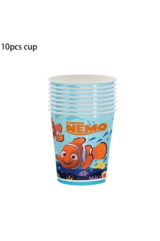 10pcs cup Clownfish Nemeo Kids Birthday Party Decorations Paper Cup Plates Napkin Tablecloth Banner