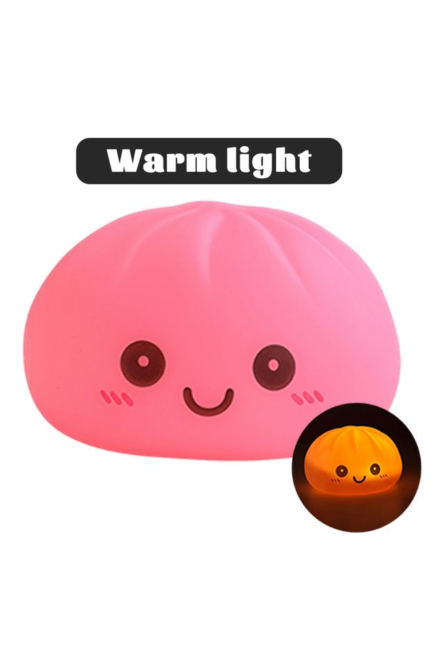 nuan-E Cute Luminous Dumpling Squeezing Toy, Soft Decompression Colored Lamp, Glowing Night L