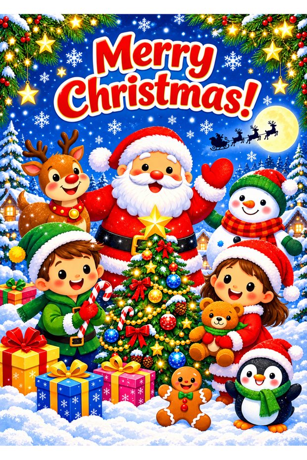 Christmas Themed, Welcome New Year, Merry Christmas, Photo Shoot, Celebration, School Event Fabric Backdrop