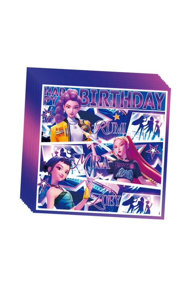 Napkins-20pcs Pop Star Disposable Tableware Anime Idol Birthday Theme Party Paper Plates Napkins Cup