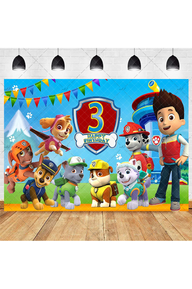 150x100cm AZ540-3 1~15th Dog Birthday Party Decoration Backdrop Hot Blooded Re