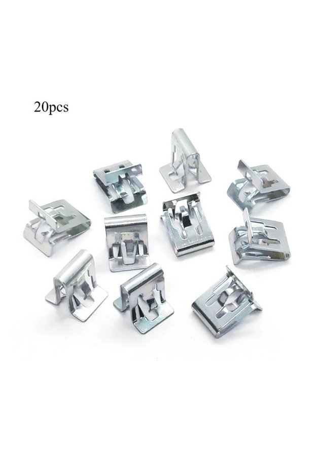 20pcs Car Metal Fastener Clips for Door Sill Iron Buckle Dashboard Side Panel Audio Retainer Mouldin