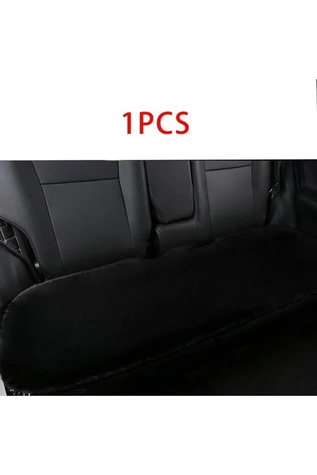 Black Back 1PC Plush Rabbit Fur Car Seat Cushion Winter Warmth Thick Wool Square Multicolor Cushion