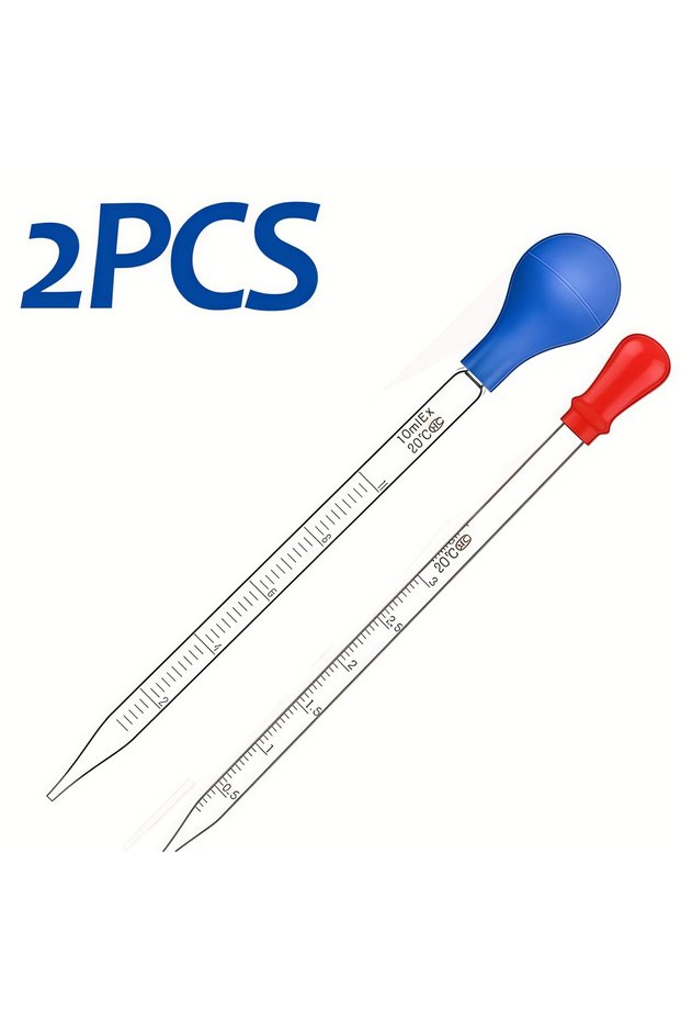 2pc 1pc/2pc/3pcs/4pcs/5 PCS Thick Glass Graduated Dropper Pipettes with Stirring Rods, Cleaning Brus