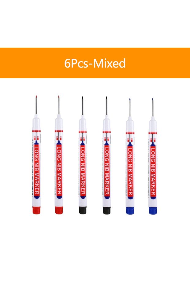 6pcs mix 1-90Pcs 20mm Deep Hole Long Nib Marker Waterproof Perforating Pen for Metal Woodworking Ba