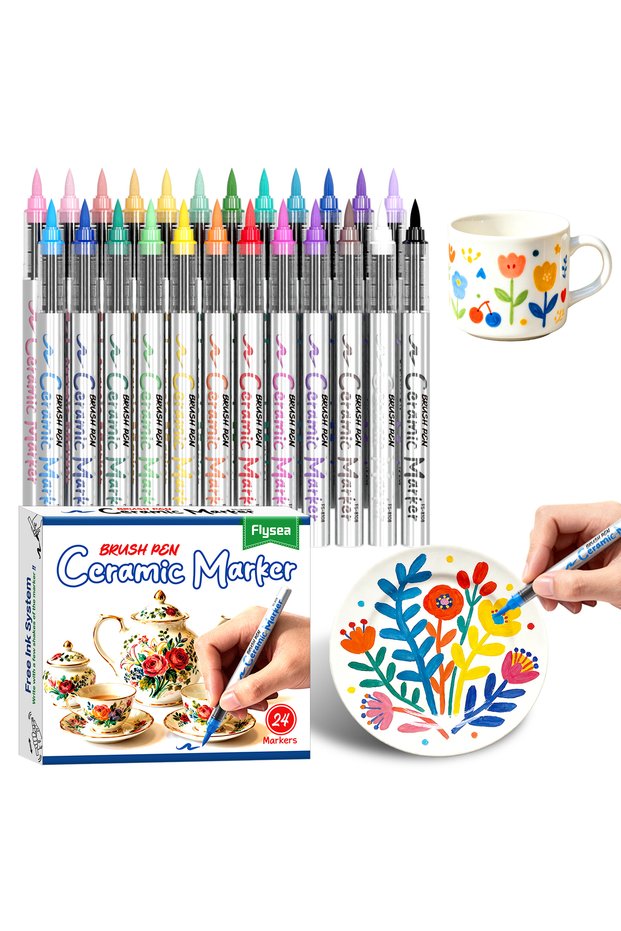 24 Color 12/24/36 Colors Ceramic Paint Marker Pens Acrylic Paint Pens, for Art DIY Ceramic Painting,