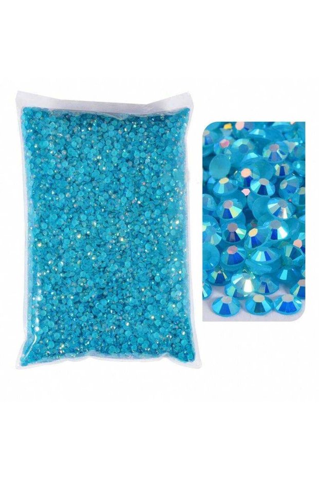 3MM 10000pcs Hole Blue Bulk Wholesale Jelly Color AB Transparent AB 2mm,3mm,4mm,5mm Facets FlatBack