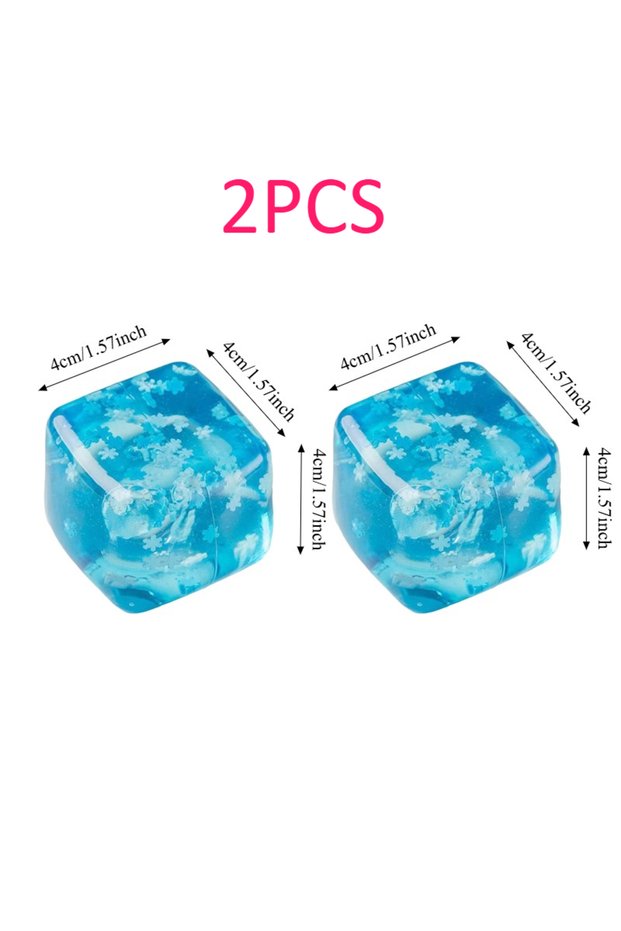 2PCS-4CM Squishy Snowflake Ice Cubes Slow Rising Sensory Fidget Toy Soft Ice Cubes Stress Relief Squ