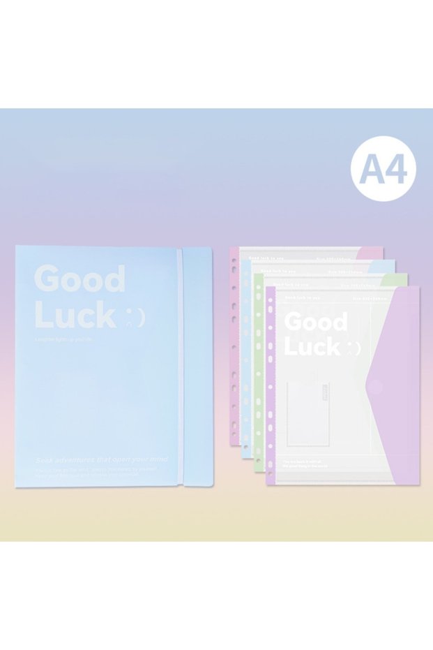 Blue Set INS Style Loose Leaf A4 File Folder Transparent Detachable Data Book Students Stationery Of
