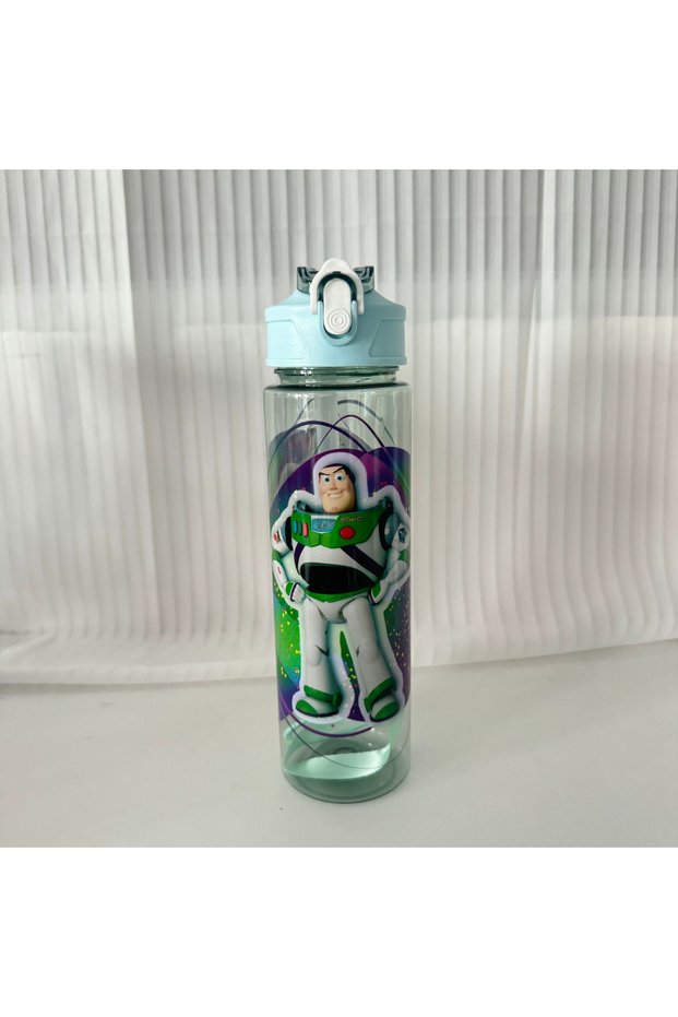 700ML C 700ml Large Capacity Cartoon Print Plastic Water Bottle Portable Flip Straw Drinking