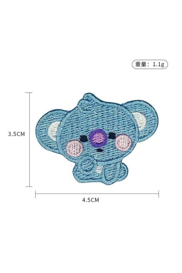 lanxiang BT21 idol cute baby embroidery patch, cartoon badge patch, Koya RJ Shooky Man Chimmy idol s