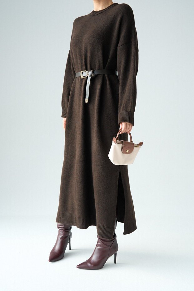 Dark Brown Boydan Knitted Dress