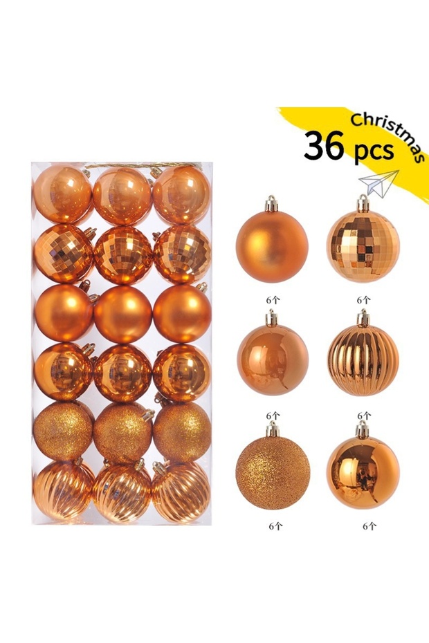 3CM X-36Pcs Orange 24/36Pcs 3CM Christmas Balls Christmas Tree Ornaments Xmas Decoration Pendants Ho