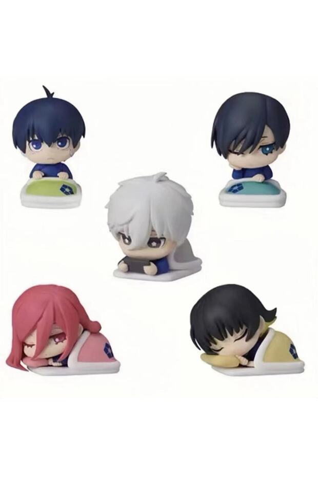 5PCS BLUE LOCK Action Figure Sleep Gacha Cute Cartoon Ornament Isagi Yoichi Chigiri Hyoma Nag