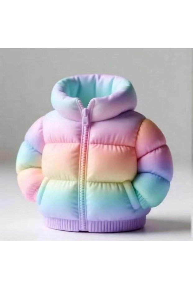 1PC-Candy colors 3D Puffer Jacket Shape Pen Holders,Cute Creative Stand-Up Storage Pen Pouch for Des