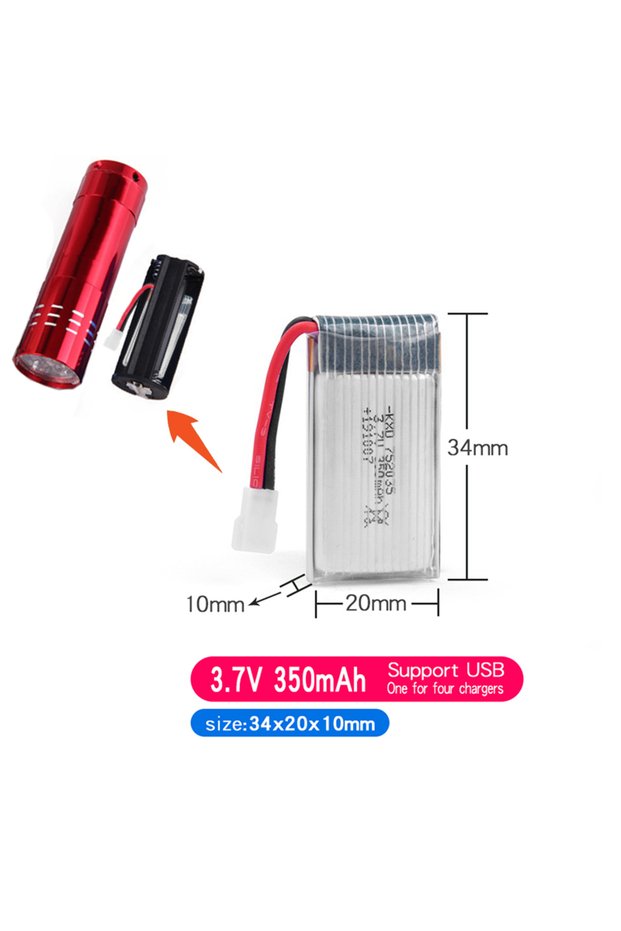 USB Type-C 2pcs 350mAh Rechargeable Liion Battery 3.7V 500mAh 300mAh 250mAh 160mAh RC Aircraft For R