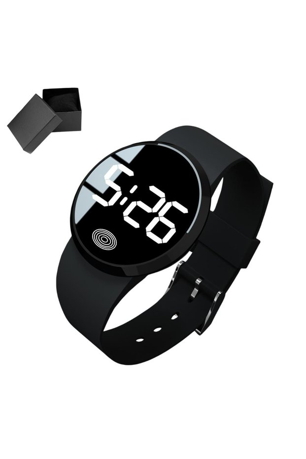 Black white Fashion Plastic Watch LED Electronic Watch Clear Hour Display Long-term Use Material Sim