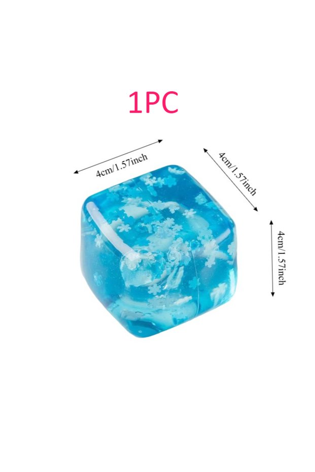 1PC-4CM Squishy Snowflake Ice Cubes Slow Rising Sensory Fidget Toy Soft Ice Cubes Stress Relief Sque