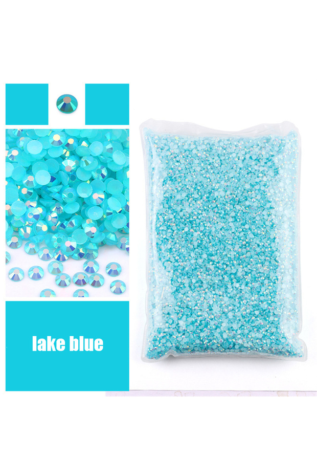 2MM 10000pcs Lake Blue Bulk Wholesale Jelly Color AB Transparent AB 2mm,3mm,4mm,5mm Facets FlatBack
