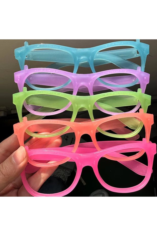 12PCS 5/12pcs UV Glow in The Dark Glasses Fashion Colorful Birthday Light Up Fluorescent Glasses for