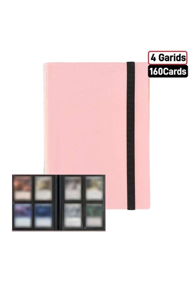 pink 4 grid 4/9/12-Pocket Trading Card Binder - Holds 160-540 Cards - Durable PP Cover - Ideal for B