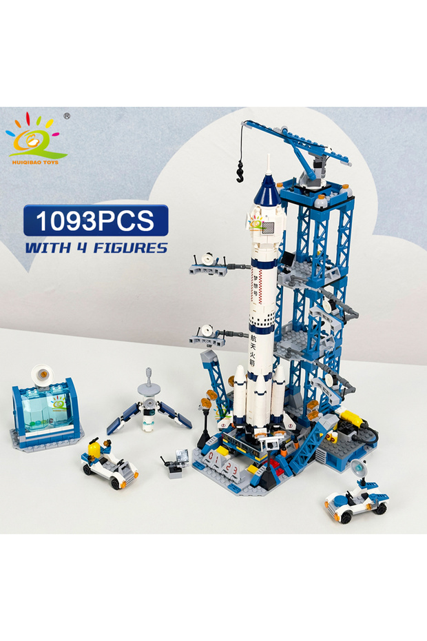 66 NO box HUIQIBAO Aviation Spaceport Model Space Shuttle Rocket Launch Center Construction Building