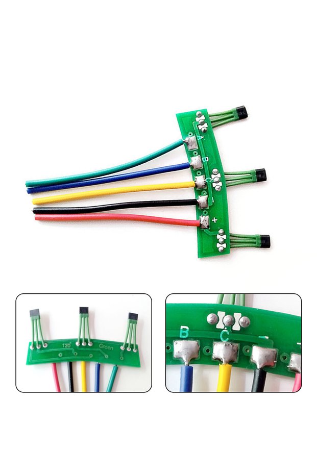 Electric Vehicle Hall Hall Sensor 10G 3144 3143 Cable Green Motor PCB Parts Board With 120 Degree Wi