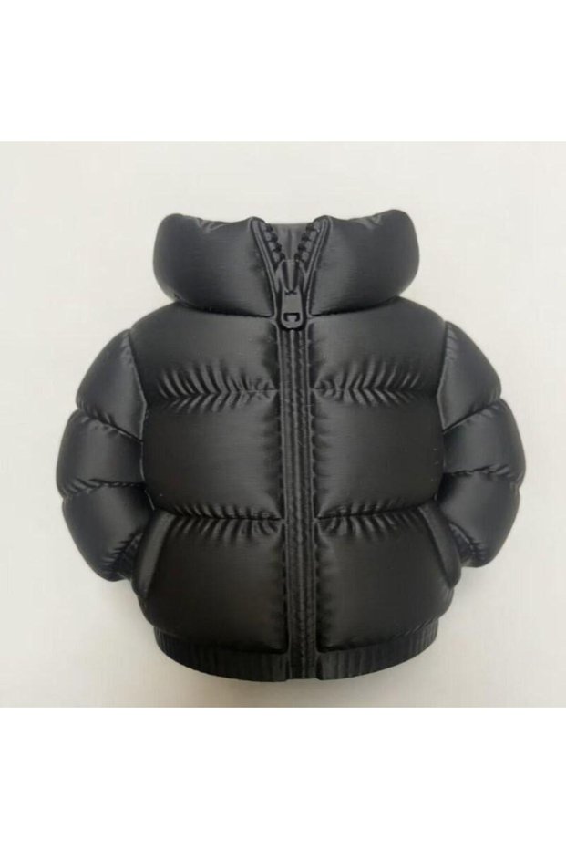 1PC-Black 3D Puffer Jacket Shape Pen Holders,Cute Creative Stand-Up Storage Pen Pouch for Desk & Off