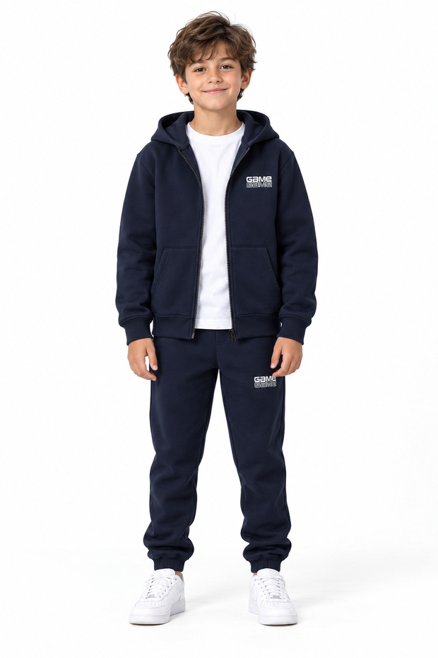 Game Written Navy Blue Zippered Children's Tracksuit Set Age 12