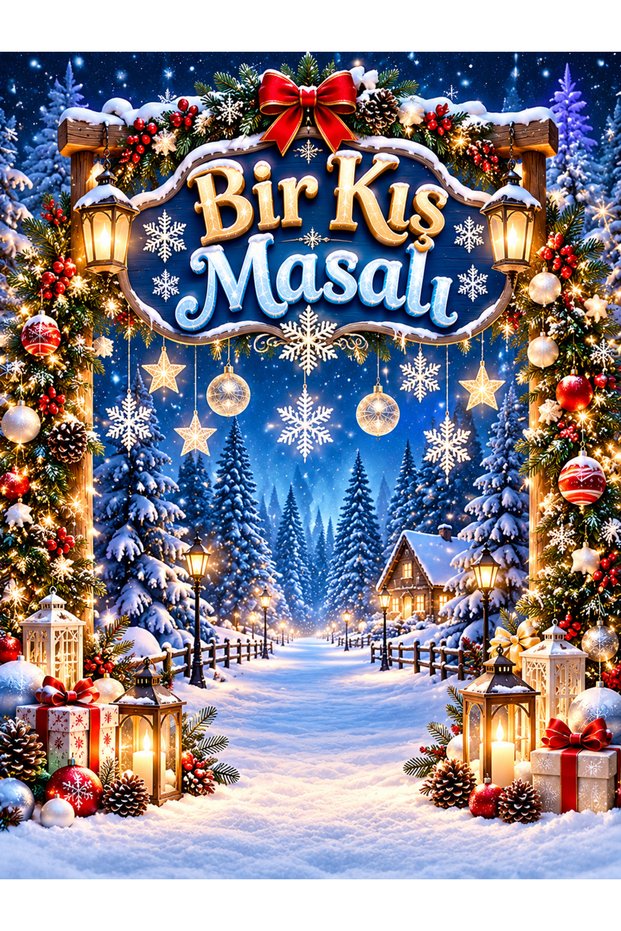 A Winter Tale, Winter Theme, Happy New Year, Photo Shoot, Celebration, School Event Fabric Backdrop