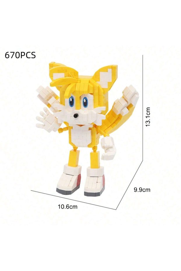 YELLOW Cartoon Kawaii Building Blocks Particle Desktop Ornaments DIY Assemble Puzzle Toys Halloween