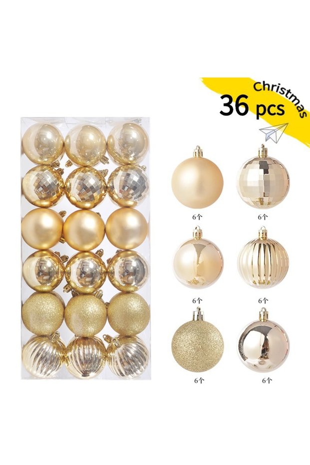 3CM X-36Pcs Gold 24/36Pcs 3CM Christmas Balls Christmas Tree Ornaments Xmas Decoration Pendants Home