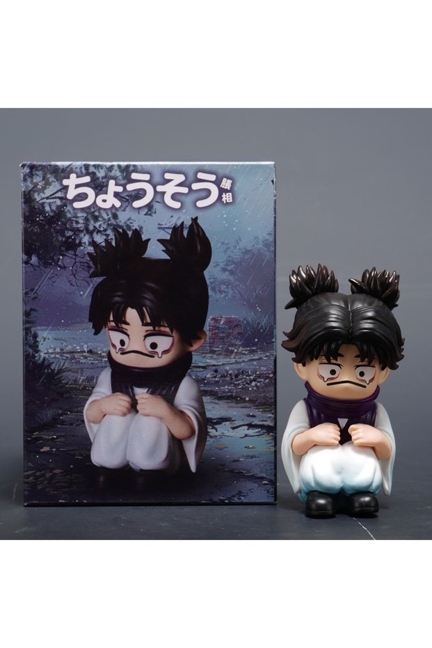 black Jujutsu Kaisen Choso Q Version Crying Sitting Figure, Mini Anime Figurine, Desktop & Ca