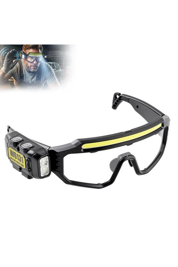 A LED Safety Goggles Smart Motion Sensor Work Light Dual Light Source Type-C Rechargeable Protective