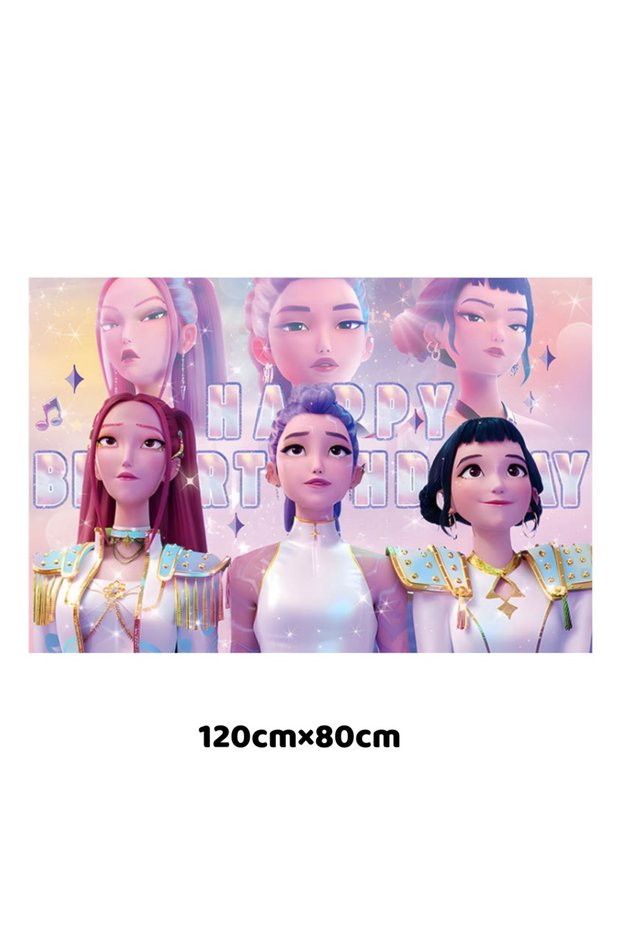 Backdrop-1Pc Pop Star Disposable Tableware Anime Idol Birthday Theme Party Paper Plates Napkins Cups