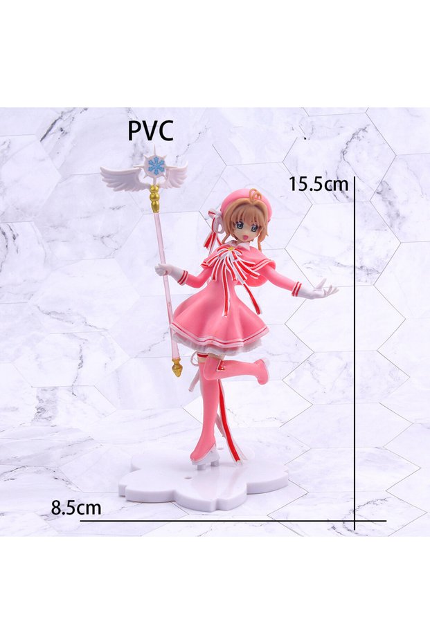 10-opp bag Anime Lovely Pink Card Captor SAKURA Action Figures Models PVC Figure Model Car Ca