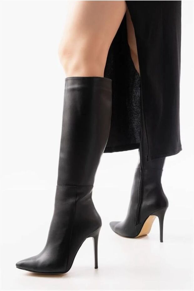 Women's High Thin Elastic Heeled Zippered Comfort Boots