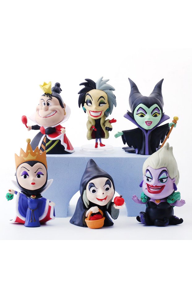 black Anime Maleficent Petit Villain Poisonous Witch Movie Cruella De Vil Queen Character Model Figu