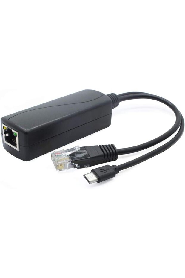 مقسم PoE، محول إيثرنت مايكرو USB من 48 فولت إلى 5 فولت 2.4 أمبير، متوافق مع Raspberry Pi 3B+ وكاميرا IP