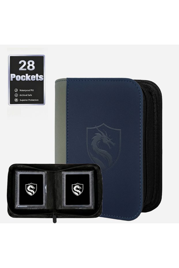 two 1 Pocket-Style Toploader Binder, Which Can Hold 28 Cards or 28 Card Sleeves, Suitable for 3X4 Si