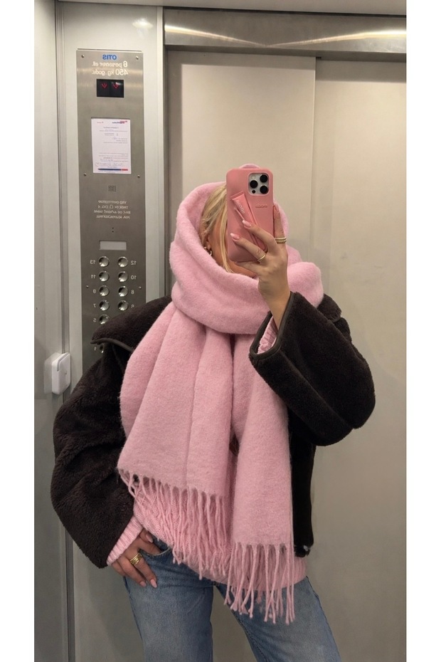 Camillia Thin Tassel Scarf Soft Textured Shoulder Shawl
